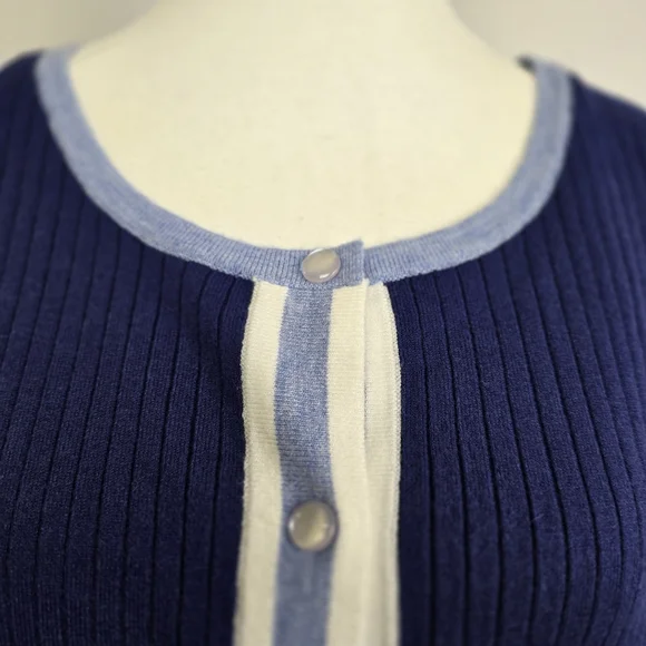 Freshman 1996 Color Block Ribbed Cardigan | XL | Button Front - Picture 4 of 7